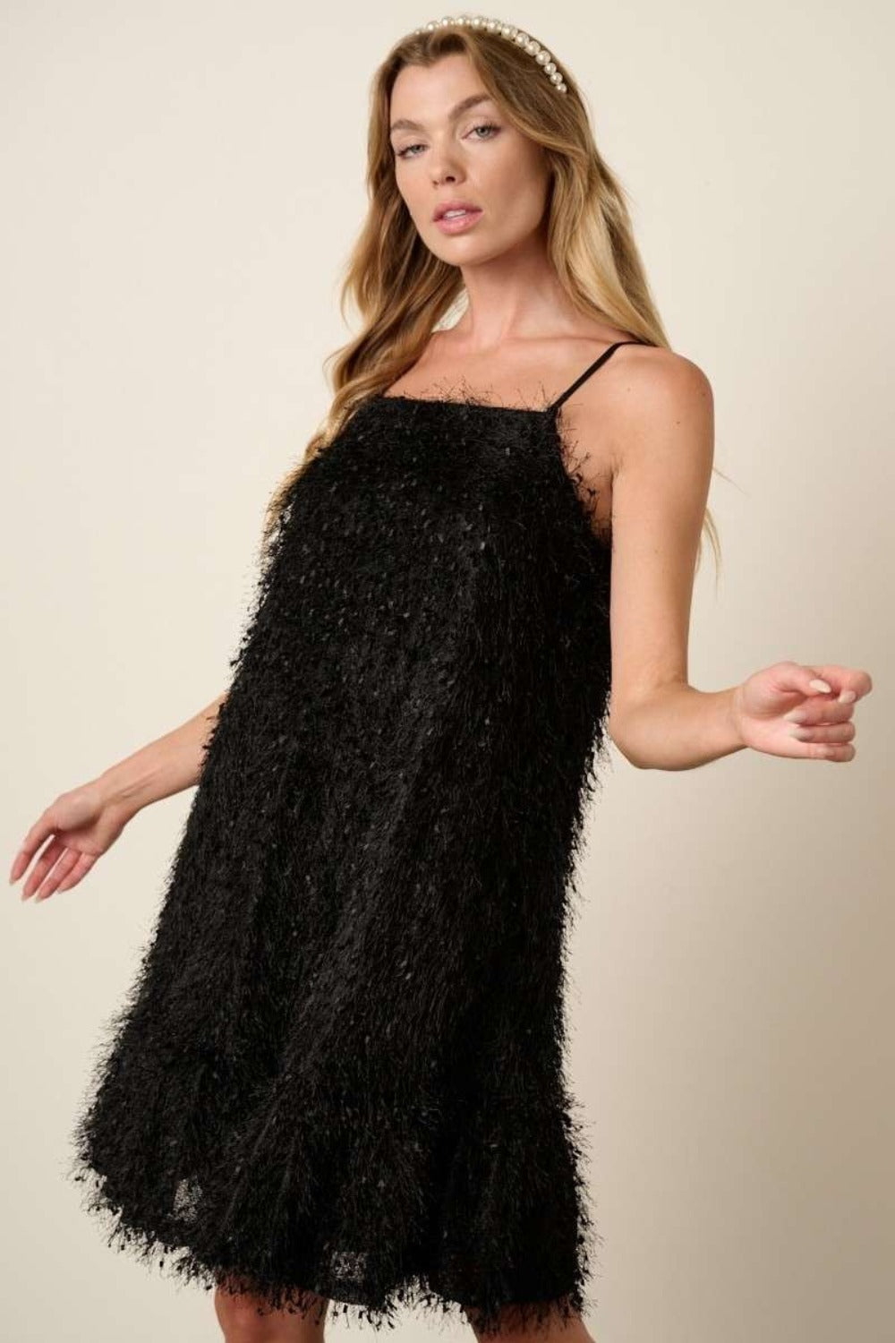 Mittoshop Feather Ruffle Hem Mini Cami Dress Trendsi