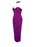 New Fashion Temperament Mesh Stitching Bandage Suspender Dress aclosy