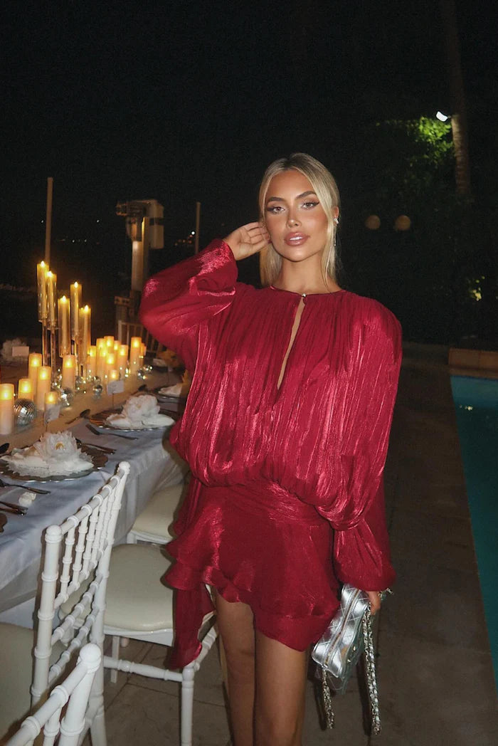 LARA RUFFLE MINI DRESS