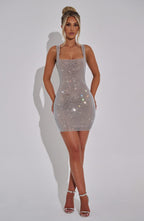 ALLURE SPARKLE BACKLESS MINI DRESS