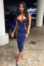 HULA BANDAGE HOLLOW DRESS