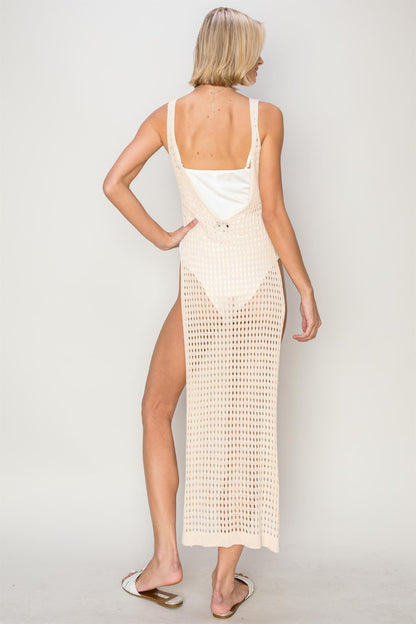 HYFVE Crochet Backless Cover Up Dress Trendsi