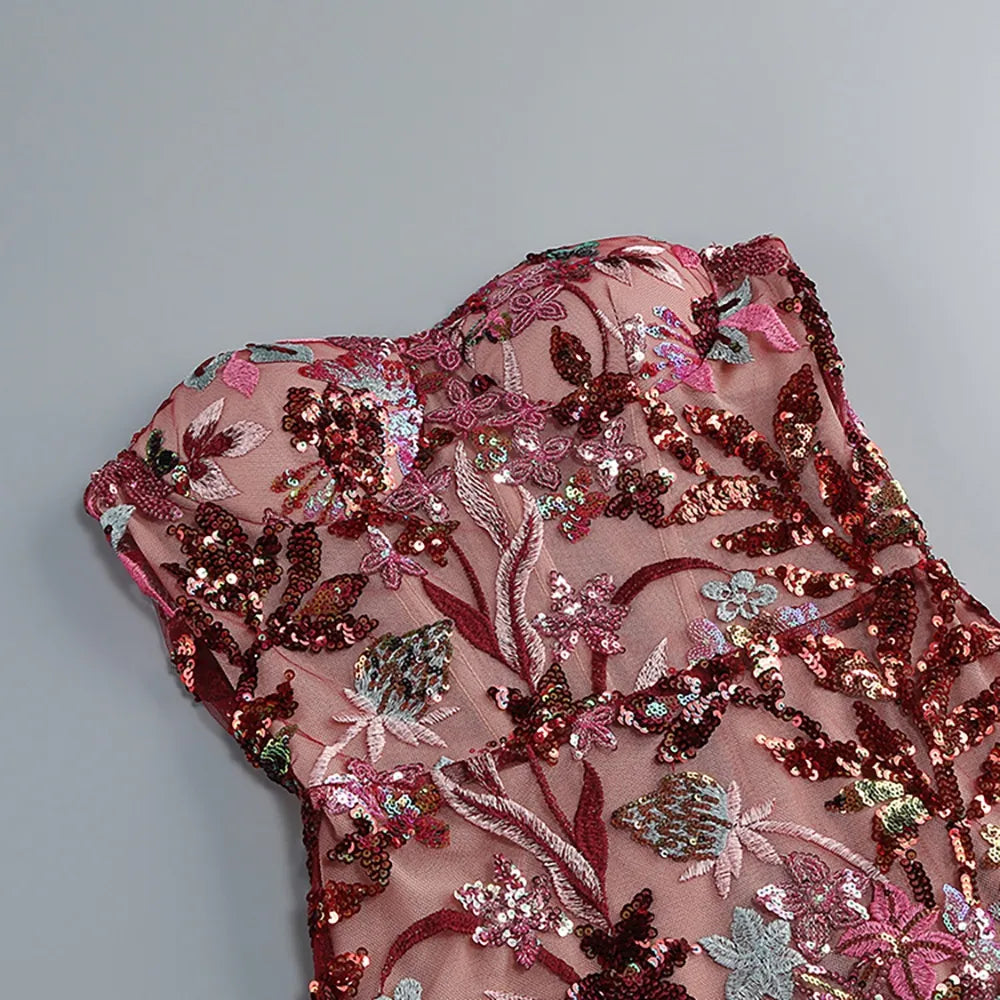 Eruka Off-shoulder Sequined Evening Maxi Dress