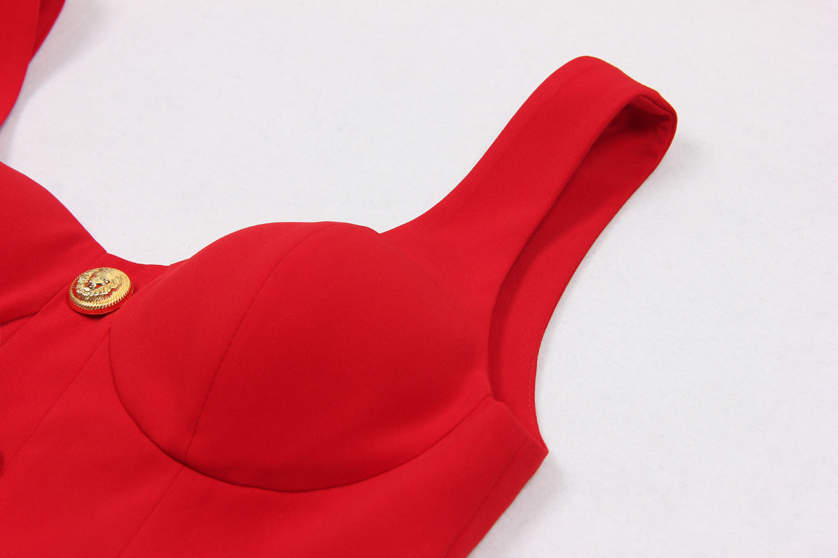 Elegant And Sexy Sleeveless Short Vest Corset Skirt #aclosyESL