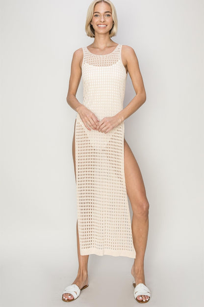 HYFVE Crochet Backless Cover Up Dress Trendsi