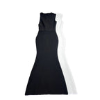 Round-neck Figure-hugging Slimming Backless Bandage Fishtail Dress aclosy