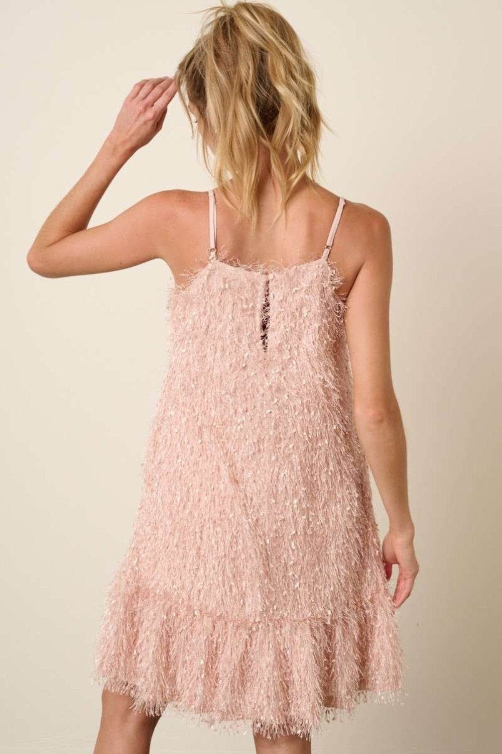 Mittoshop Feather Ruffle Hem Mini Cami Dress Trendsi