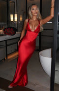 Aleka Perfect Corset Red Maxi Dress