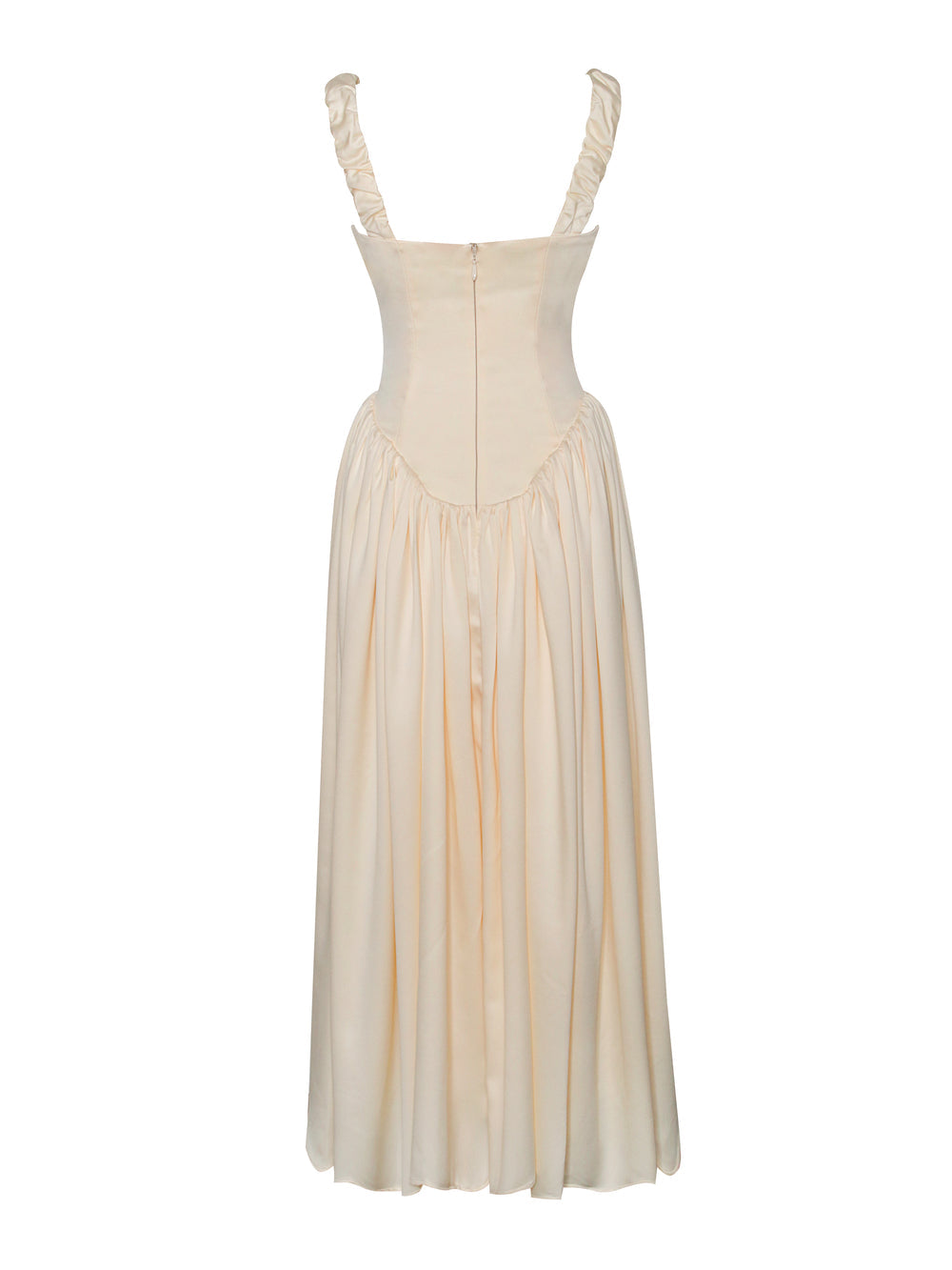 Riola Egg White Satin Drop Waist Maxi Sundress (Copy) aclosy