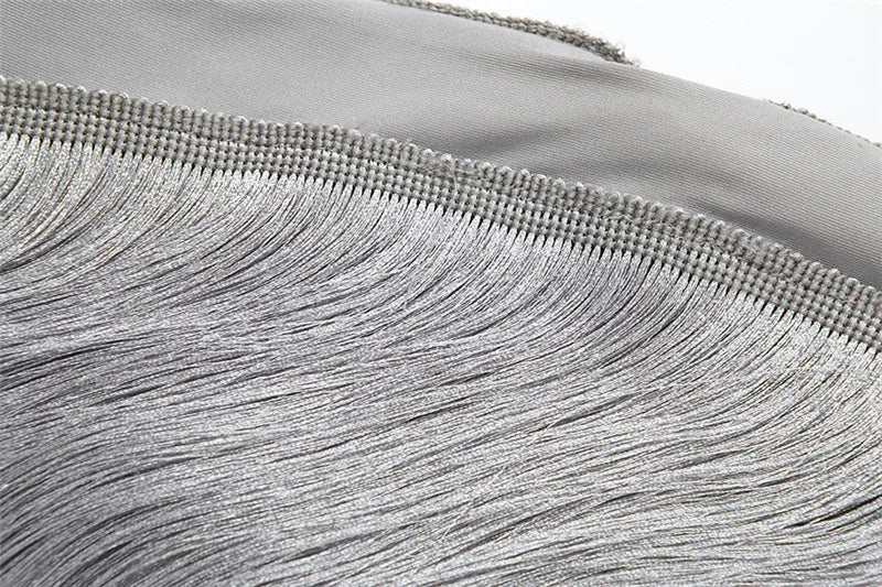 Elika Silver Backless Party Mini Dress