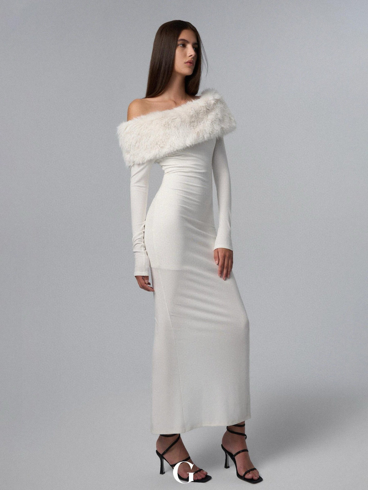 Nalana Strapless White Maxi Dress