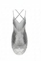 Elika Silver Backless Party Mini Dress