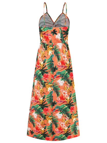 Twisted Printed V-Neck Cami Dress Trendsi