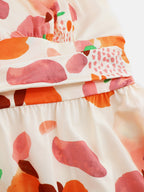 Ruched Printed Halter Neck Sleeveless Dress Trendsi