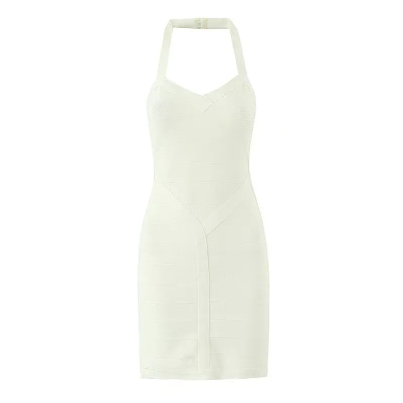 Cessia Corset-Fit Backless Halter Bandage Mini Dress (Copy) aclosy