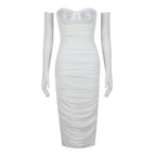 New Fashion Temperament Mesh Stitching Bandage Suspender Dress aclosy