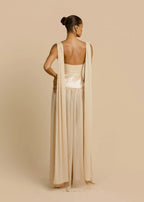Maelle Draped Chiffon Maxi Dress