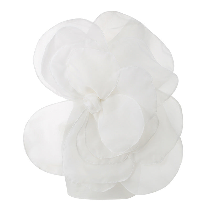 Women's High-end Oblique Shoulder Decorative Flower Dress Aclosy