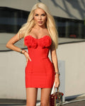 Leriella Bandage One-piece Dress-Red aclosy