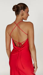 Women's Fashion Halter Backless One Shoulder Dress Aclosy