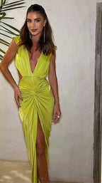 Internet Hot Sexy Deep V Sleeveless Backless Evening Dress Aclosy