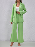 European And American Solid Color Small Suit Bell-bottom Pants aclosy