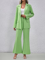 European And American Solid Color Small Suit Bell-bottom Pants aclosy