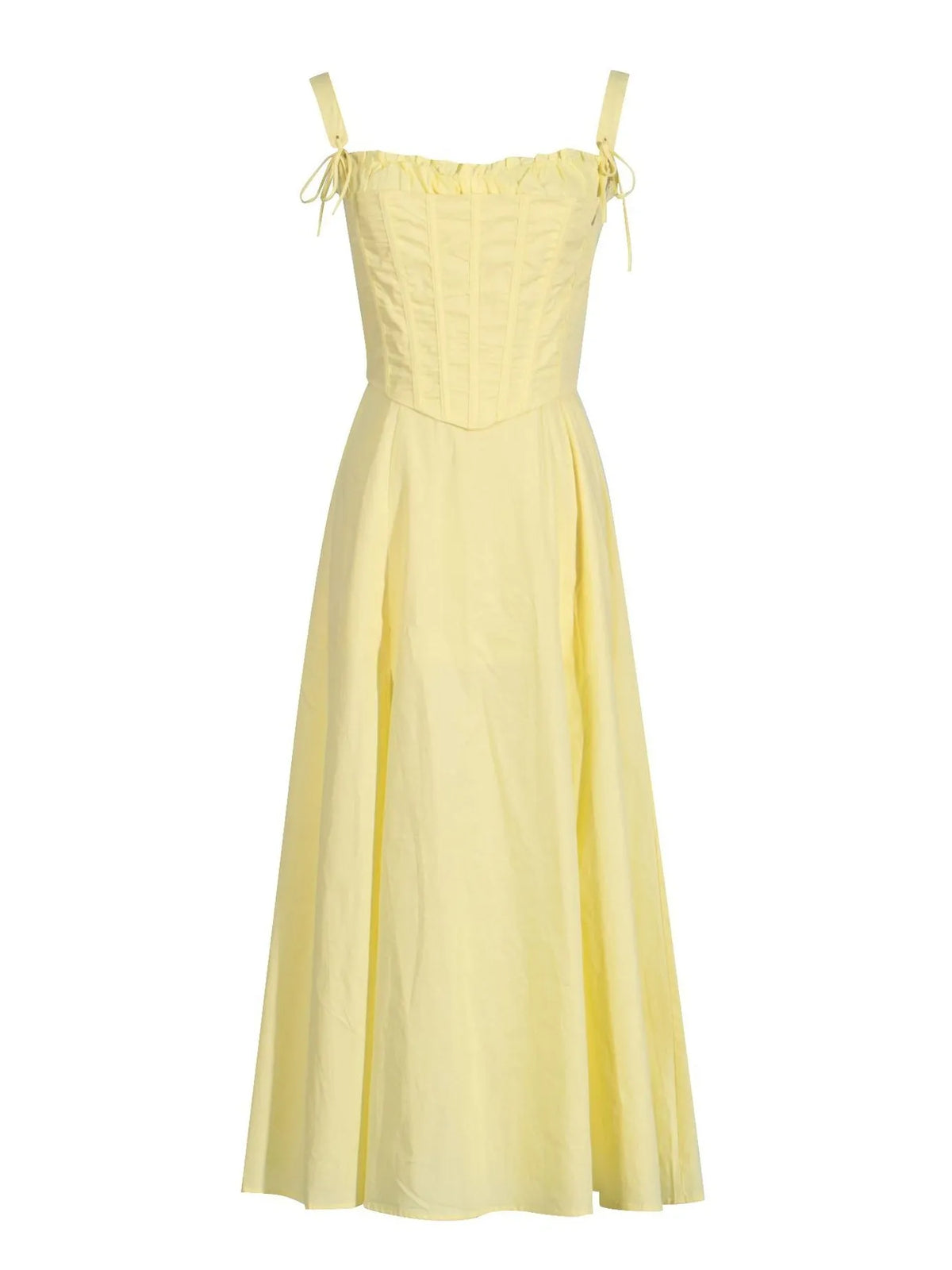Slit Sleeveless Zip Back Midi Dress