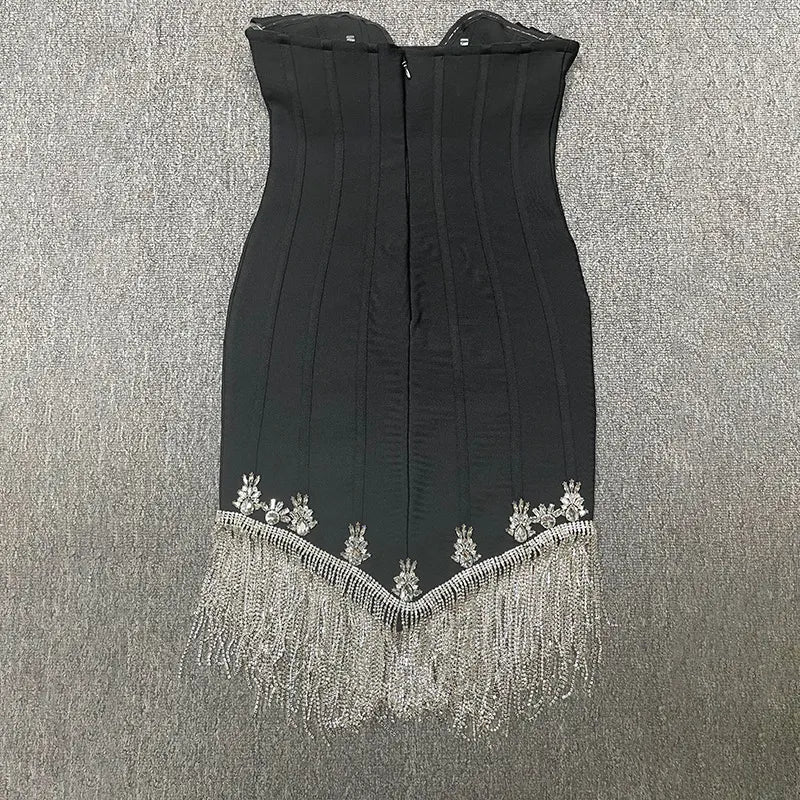 Tassel Tube Top Bandage Dress