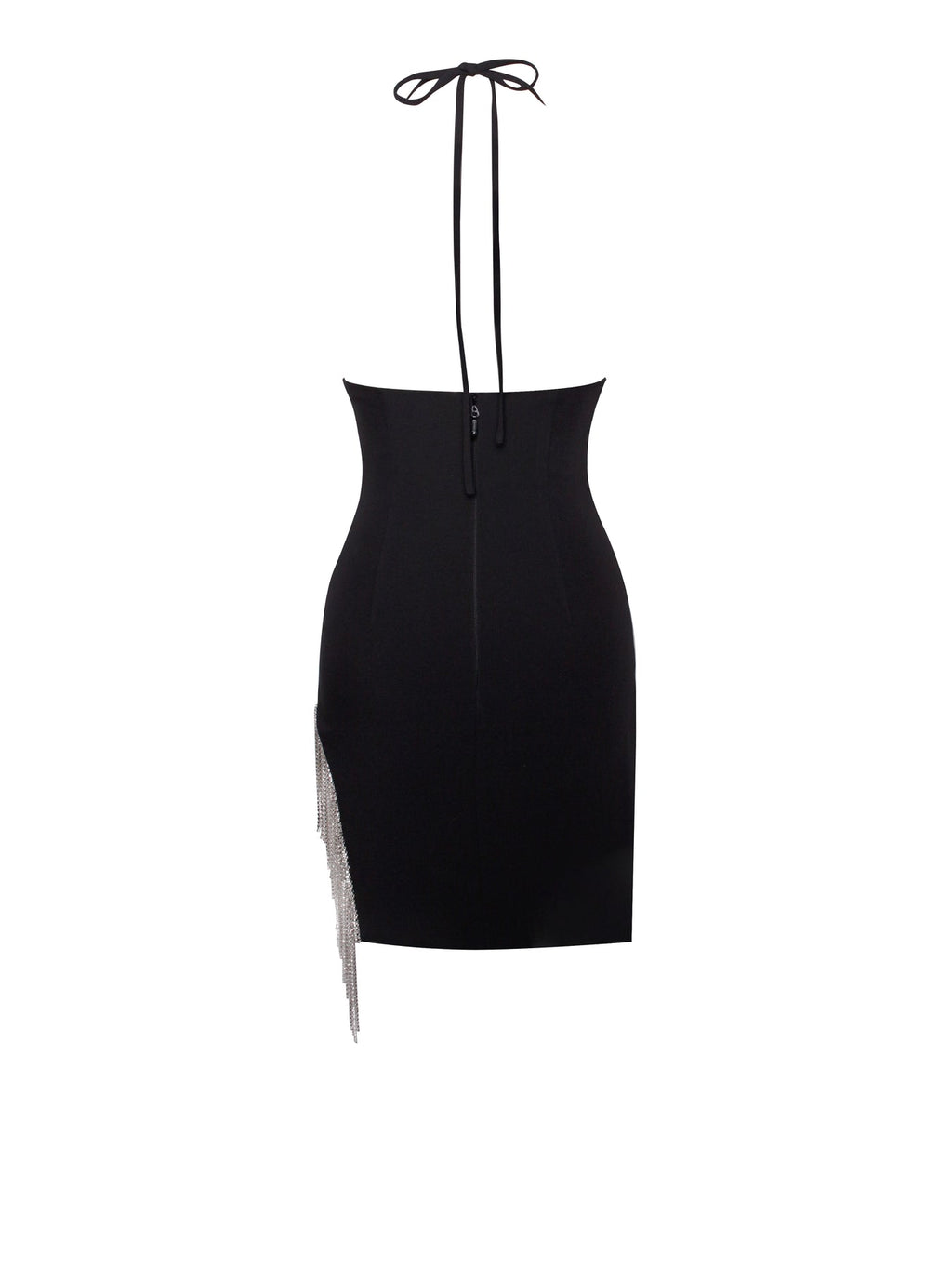 Halter Fashion Slim Fit Tassel Diamond Sheath Dress Aclosy