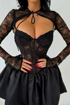 ALAYA CORSET SNATCHED MINI SKIRT