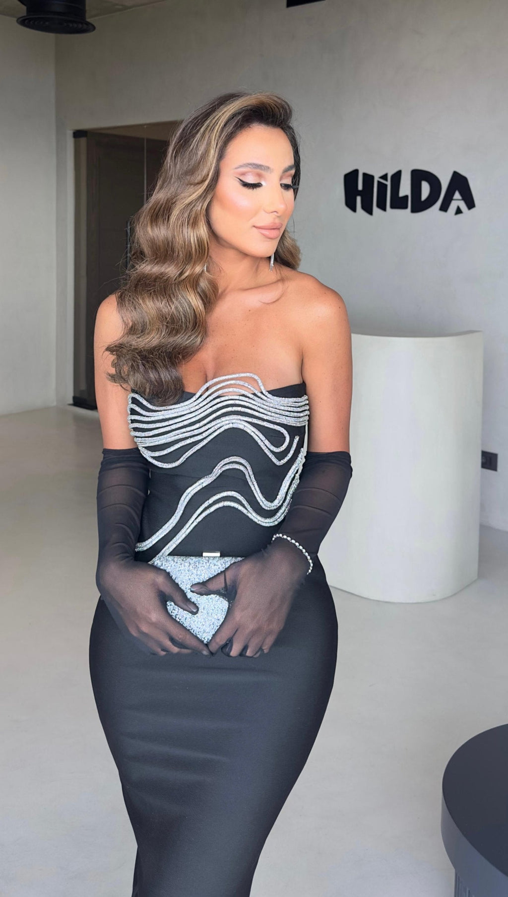 CLERNA STRAPLESS BANDAGE DRESS