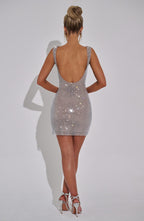 ALLURE SPARKLE BACKLESS MINI DRESS