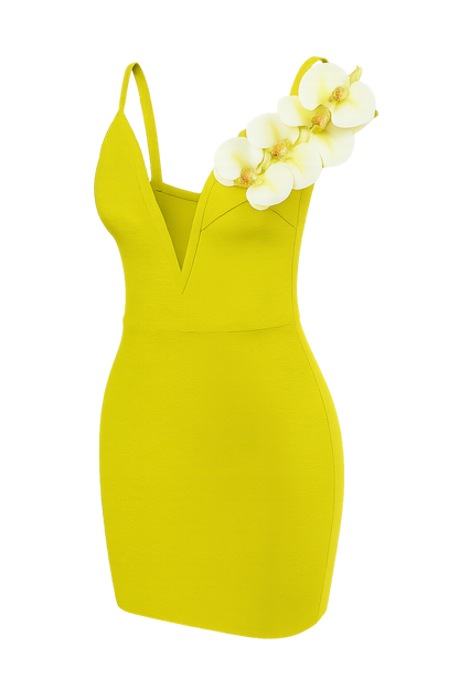 Alana One shoulder Elegant Rose Party Dress