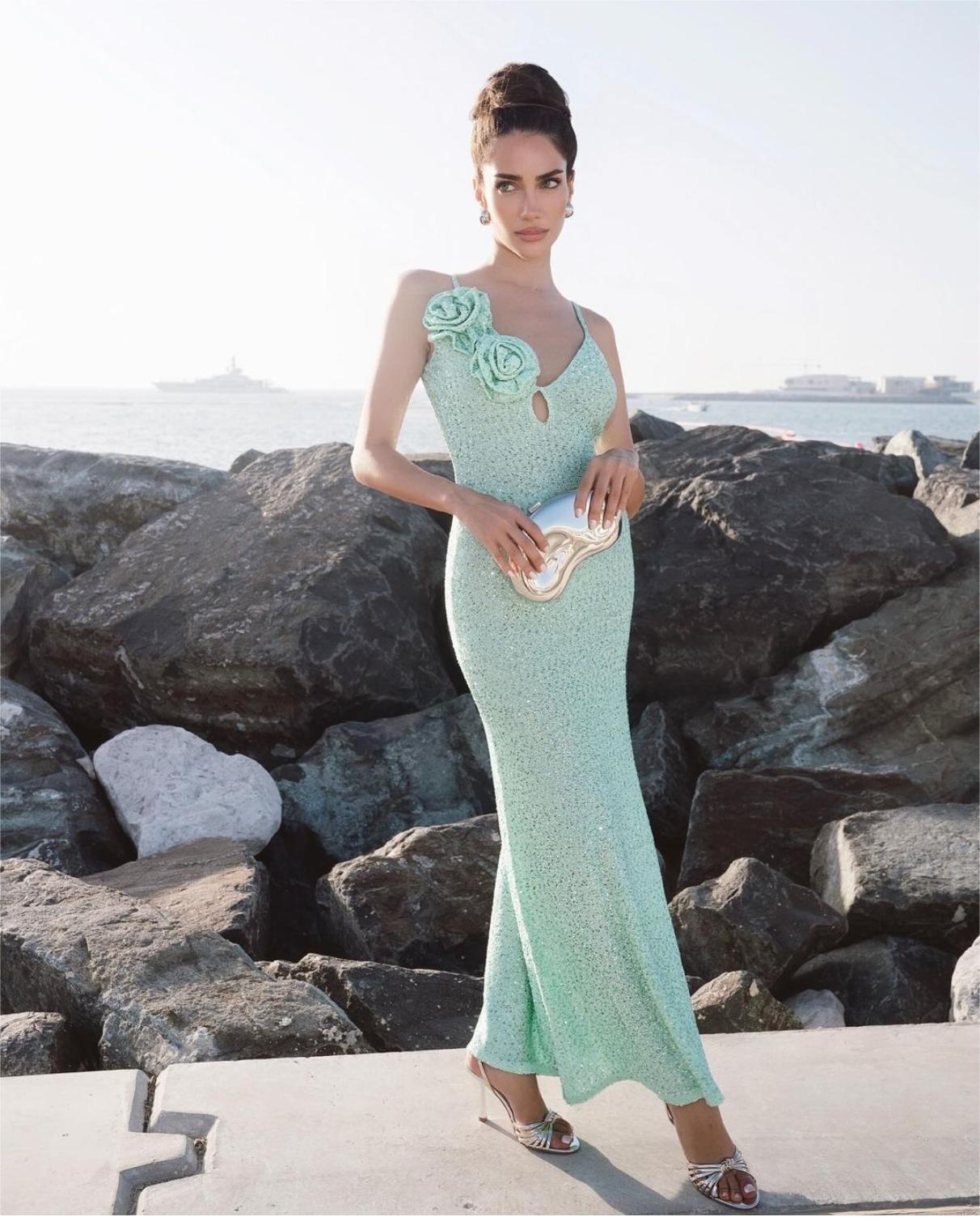 Cherka Mint Green Sequin Sling Party Dress – Aclosy
