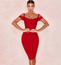 Strapless shoulder tight dress Aclosy