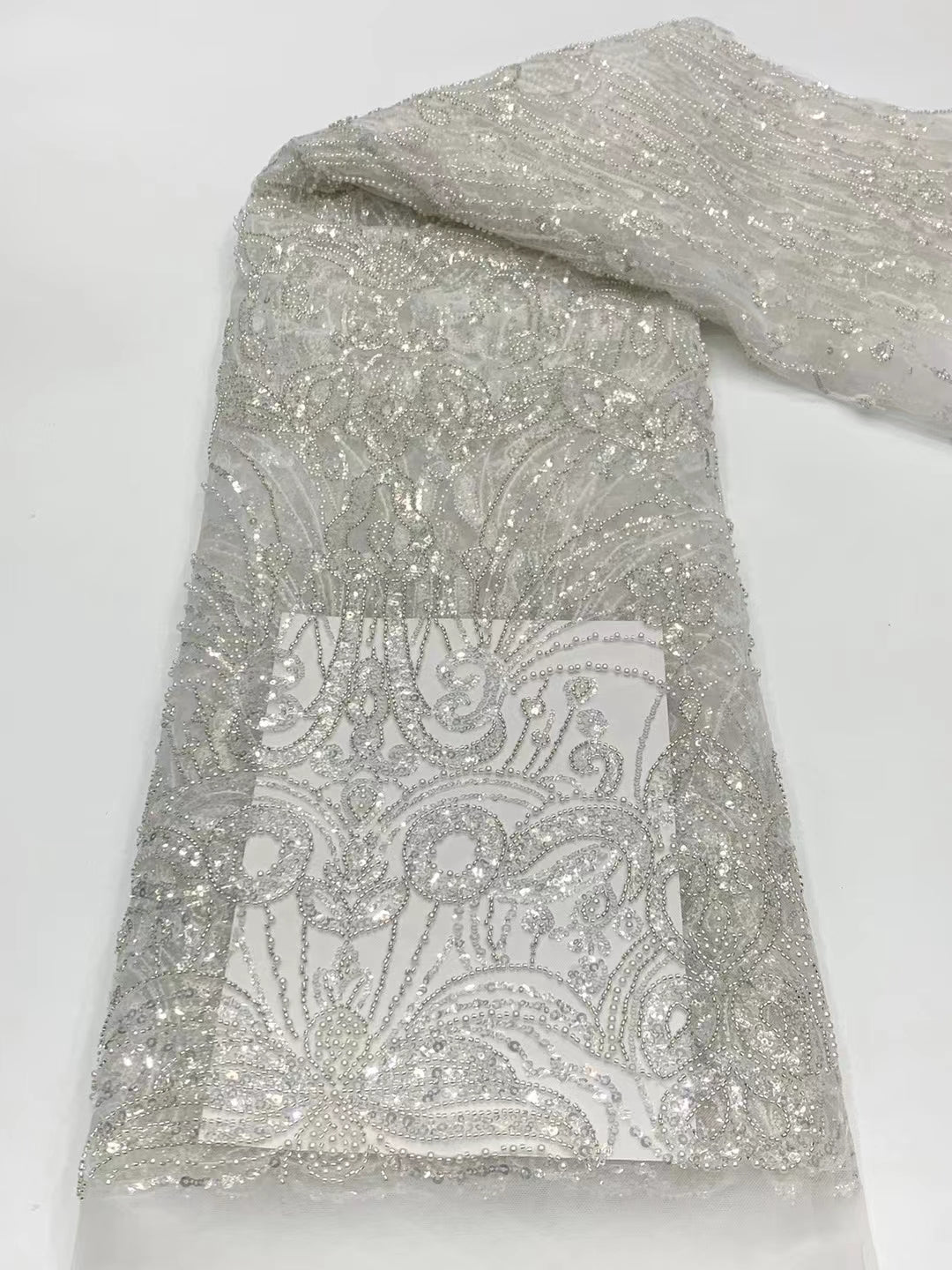 Women's Wedding Dress Embroidered Lace Fabric Aclosy