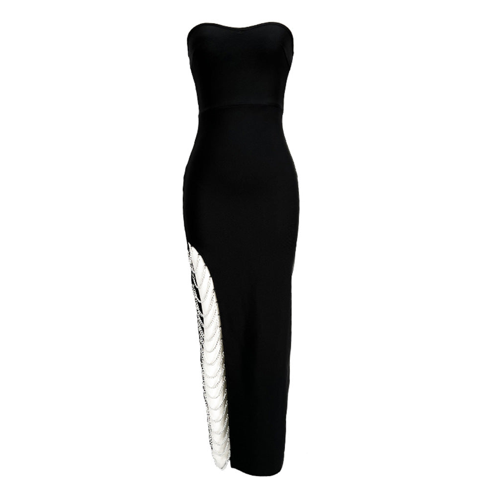 Women's Fashion Chain Slim Dress aclosy