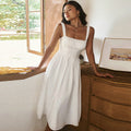 French Retro Square Collar Sling Dress null