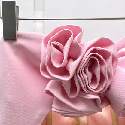 Women's Rose Flower Wrap Party Dress Aclosy