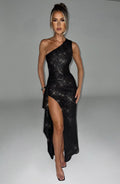 Elegant Shiny Backless Party Dress