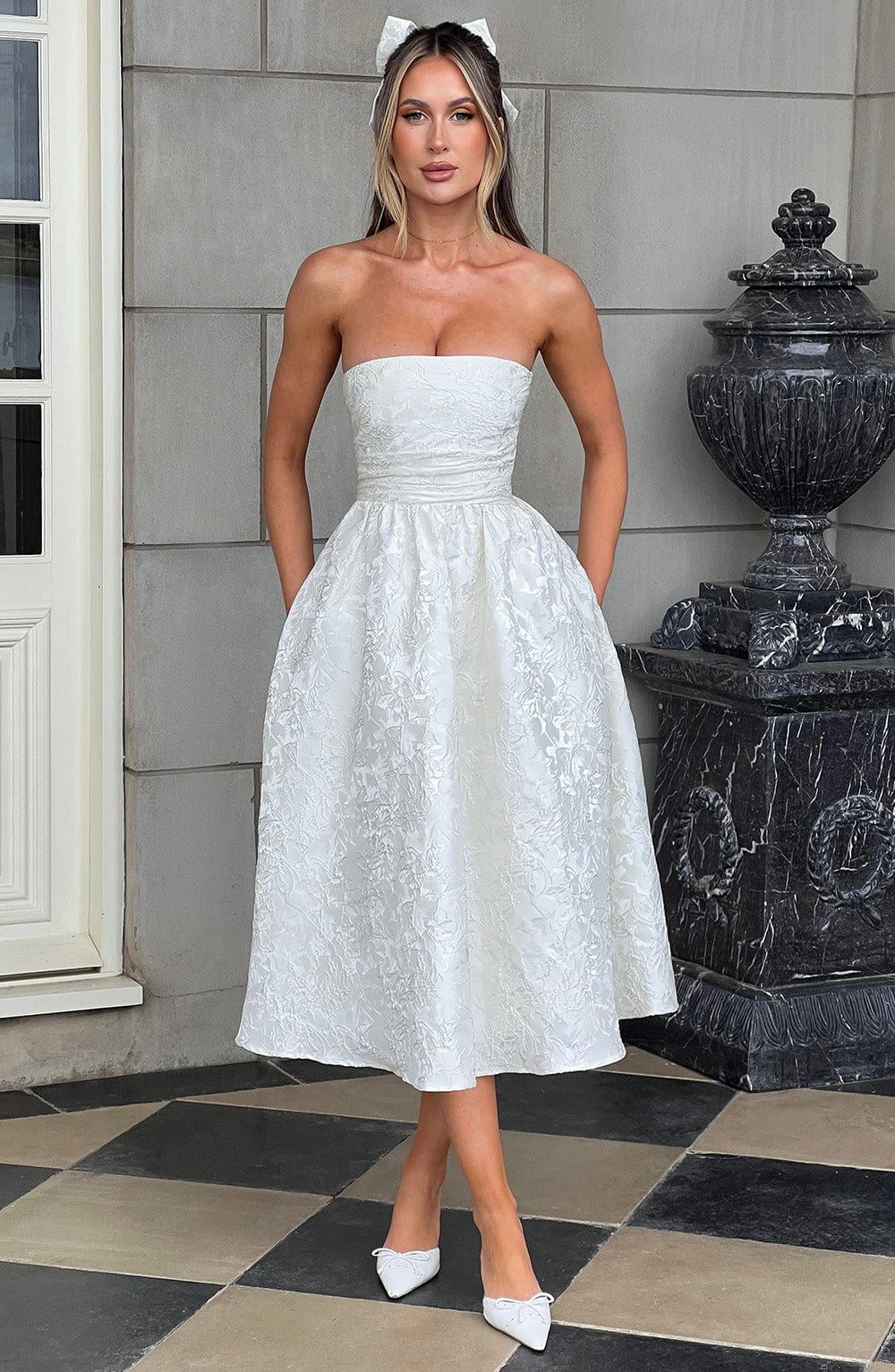 Jacquard Tube Top Midi Dress – Aclosy