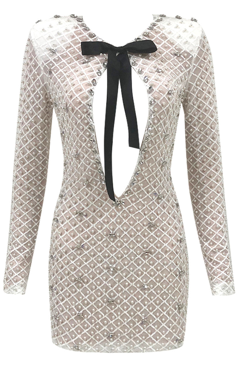 GARINA ELEGANT MINI RHINESTONE DRESS