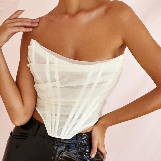 Women's mesh corset vest Aclosy