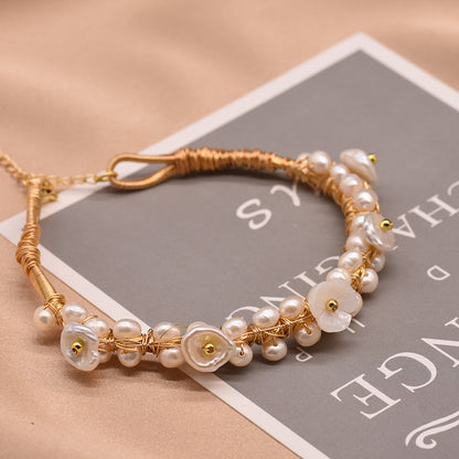 Natural Freshwater Pearl Adjustable Bracelet For Women Aclosy