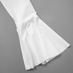 Akaila Low Cut Long Sleeve Ruffled Mini Dress