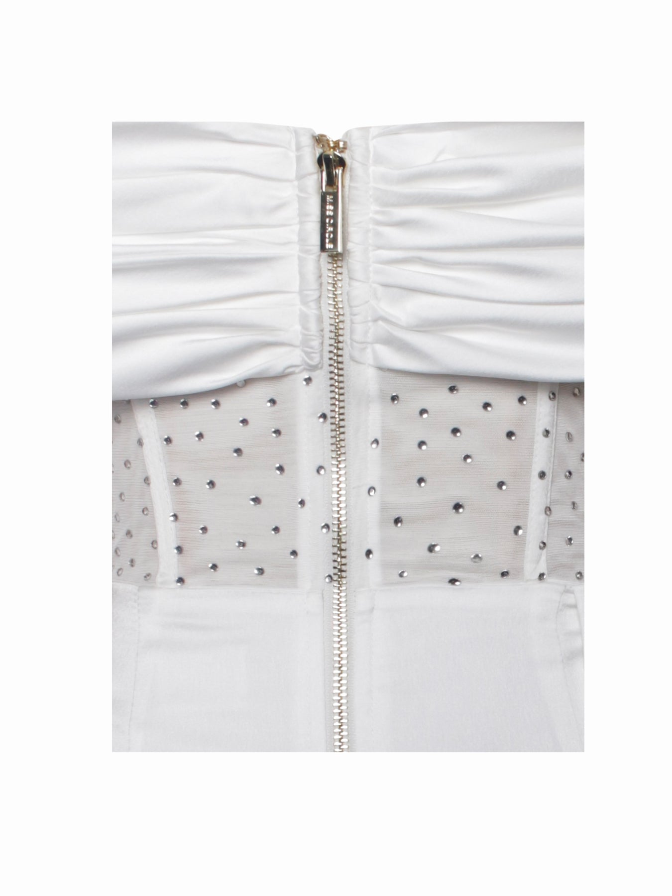 Off-shoulder Long Slit White Bandage Dress Aclosy