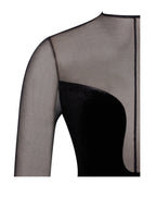 European And American Women's Black Mesh Patchwork Dress Aclosy