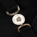 Patchwork Metal High Slit Nightclub Slip Dress aclosy