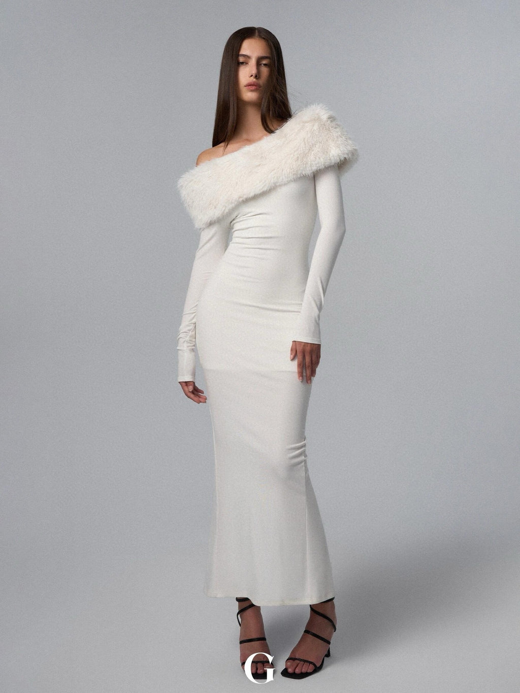 New Off-shoulder Shoulder-baring Tight Waist Sheath Long Sleeve Knitted Dress Aclosy